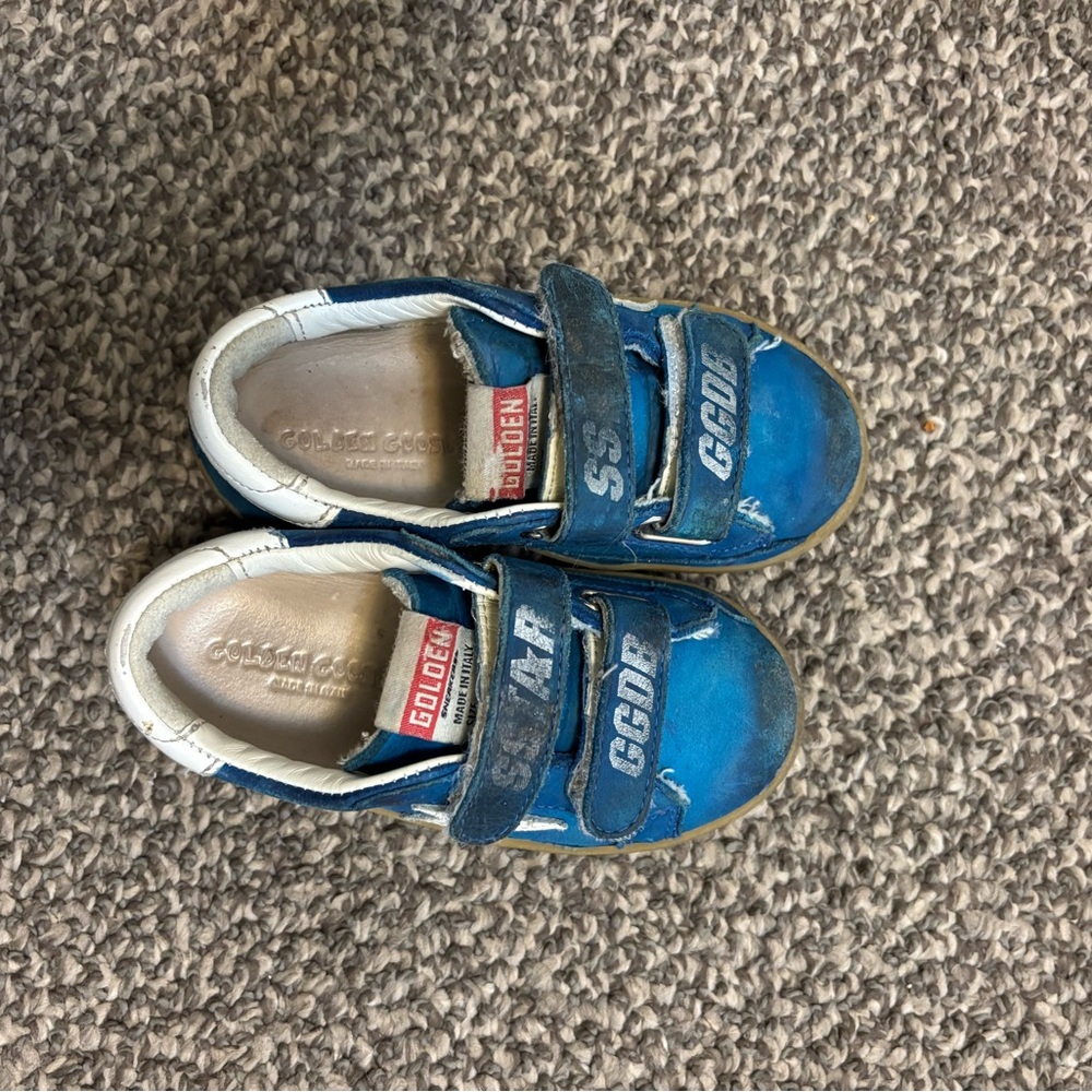 Golden Goose Kids Blue and White Sneakers